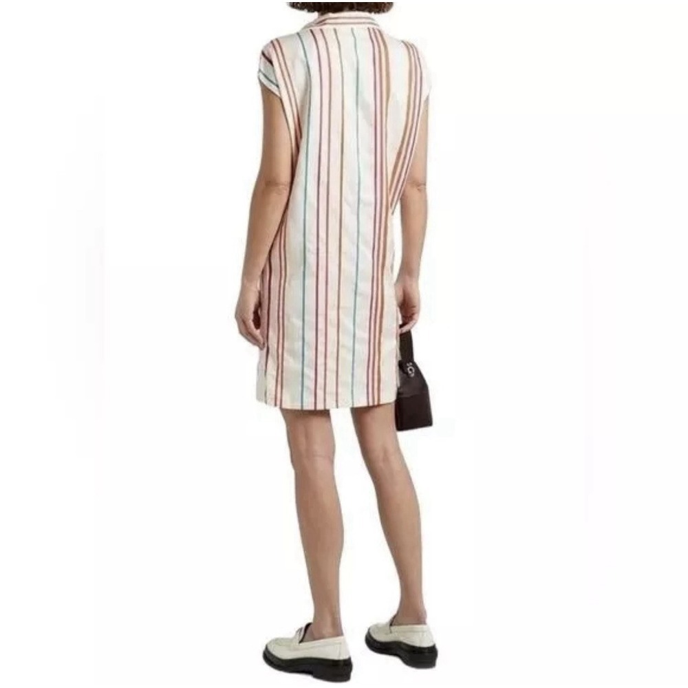 Loro Piana Women's Abito April Santa Crus Striped Silk Shirt Dress US Size L - Picture 2 of 12